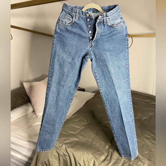 Ralph Lauren Denim - Vtg Ralph Lauren Jeans 31x31 100% Cotton Made In USA 90s Button Fly High Waist